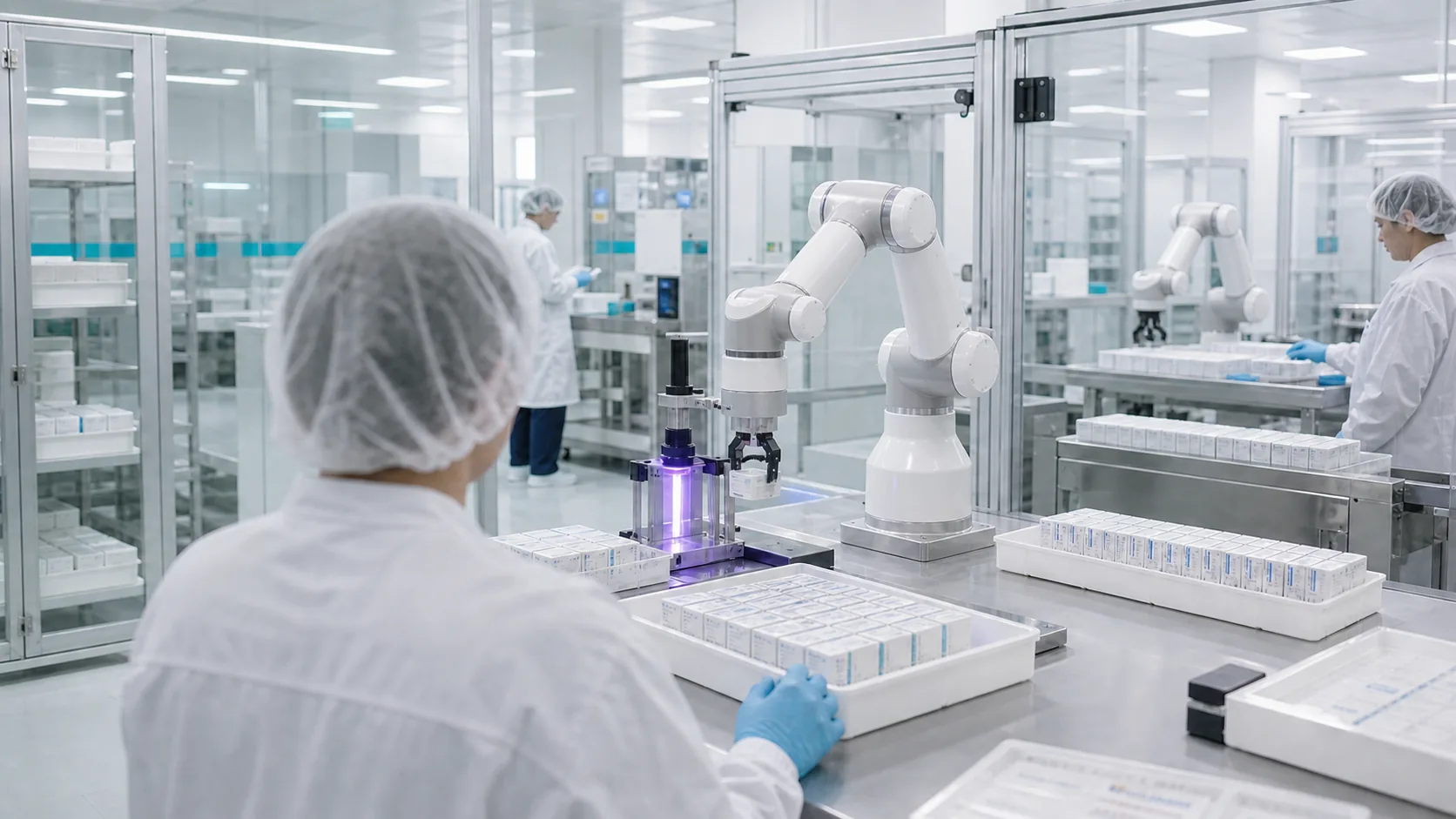 Industrial robot workcell